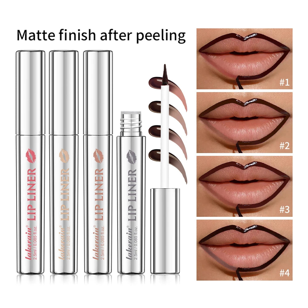 Waterproof Lip Liner Peel Off Tattoo Lipgloss Waterproof Long Lasting Matte Lip Tint Brown Contour Tear-off Lips Stain Cos...