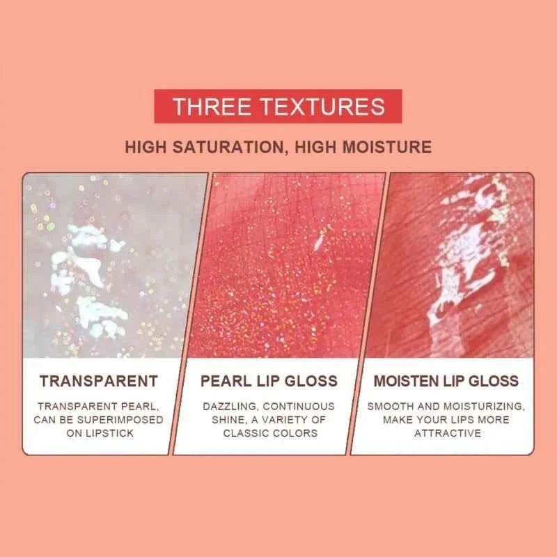 Pearlescent Liquid Lipstick 10pcs Waterproof Long Lasting Lip Gloss Shiny Moisturizing Non Fade Mini Lip Glaze Makeup Set - 