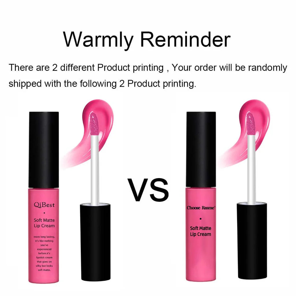 QIBEST Sexy Matte Velvet Liquid Lipstick Velvet Lip Gloss Tint Tube Matte Nude Pigment Red Black Makeup Cosmetics Lipstick...