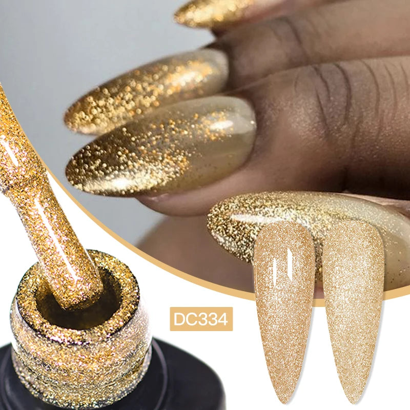 Mtssii 7ml Red Glitter Gel Nail Polish Sequins Shiny Manicure Semi Permanent Base Top Coat Soak Off LED UV Nail Art Gel Varnish Q57454-5