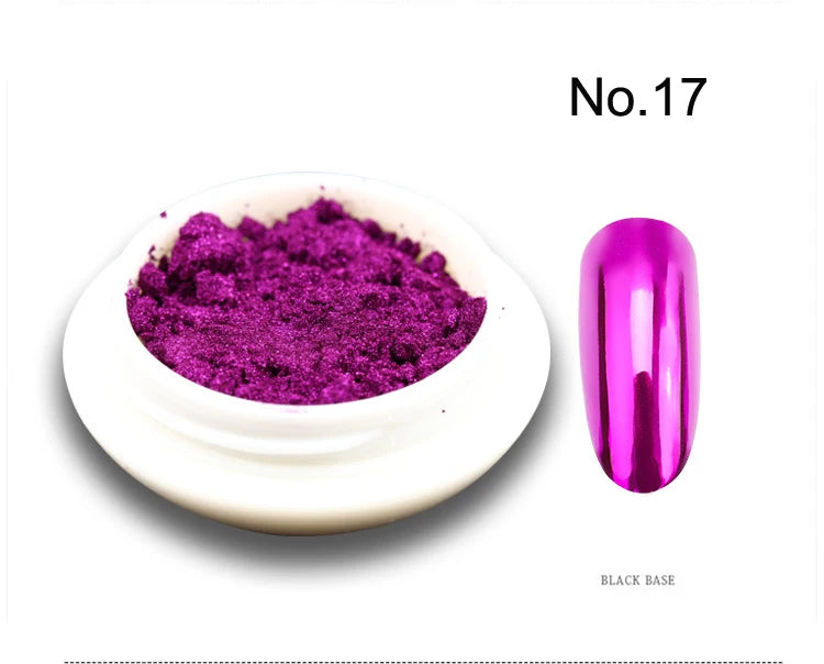 Holographic Mirror Mermaid Nail Glitter Powder - 19 Colors FT067-17 - 