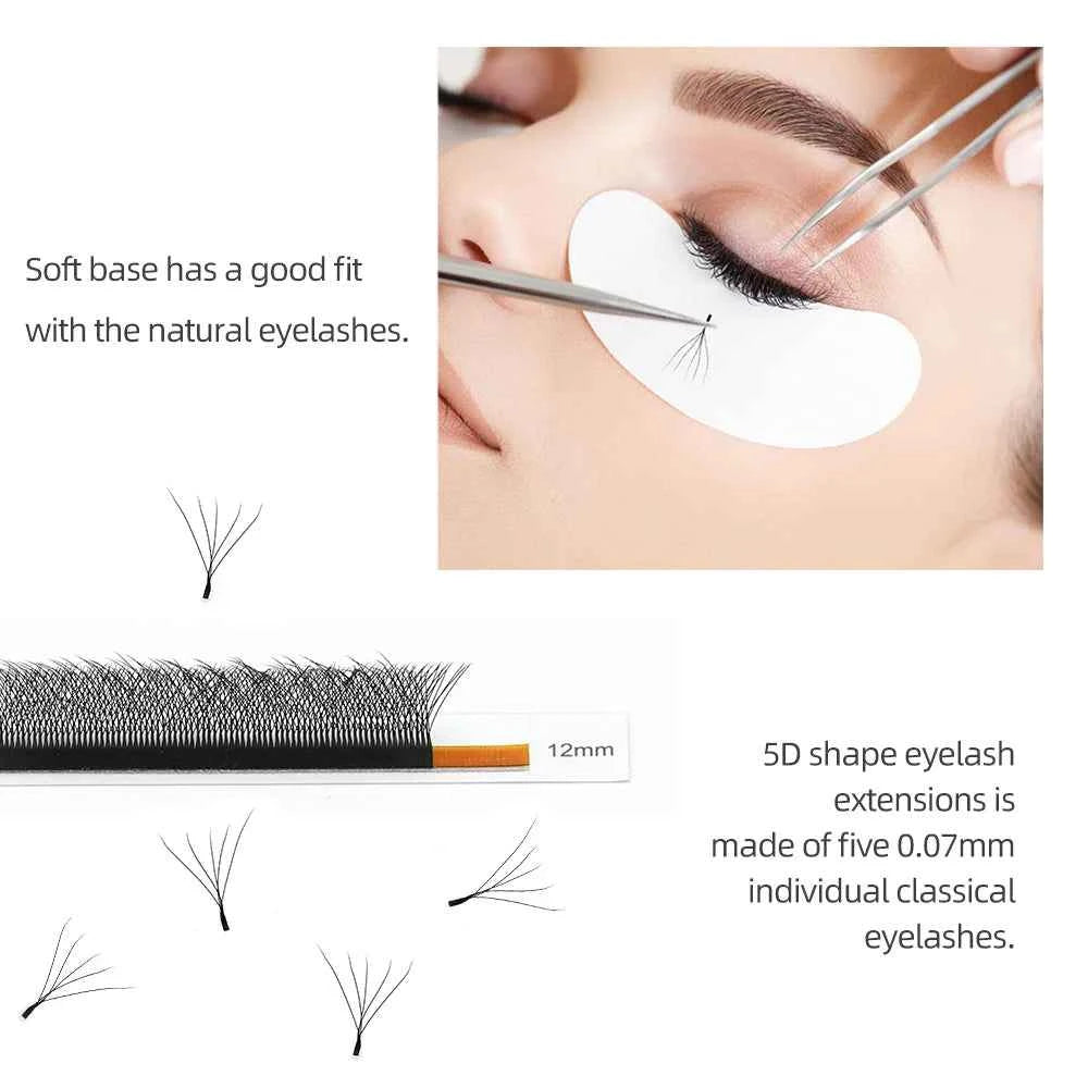 NAGARAKU 5D W Shape Big Bundle Eyelash Extension Mega Volume Premade Fans Eyelashes Super Soft Full Dense Lashes - 