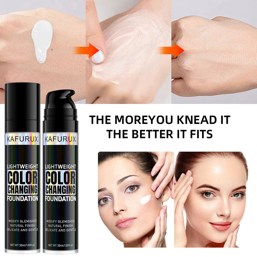 1PC Magic Color Changing Foundation Liquid Soft Matte Long Lasting Hydrating Makeup Base Cream for All Different Skin Tone...