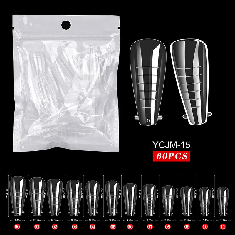 Extension False Nails Art Tips Acrylic Fake Finger Gel Polish Mold Sculpted Full Cover Press on Nails Manicures Accessories Tool YCJM-15