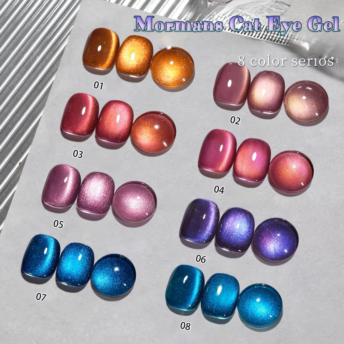 1-24pcs WS White Silver Cat Eye Magnetic Gel Nail Polish Ultra Shine Soak Off UV Gel Mirror Glass Cat Magnet Gel Varnish Xmas moermansi1-8