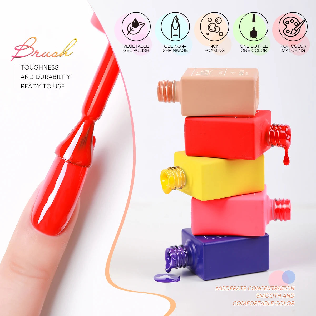 Mxsi 60 Colors Nail Gel Polish 15ml Vernis Semi Permanent Nail Art Manicure Soak Off DIY LED UV Gel Nails Polish Nail Supplies