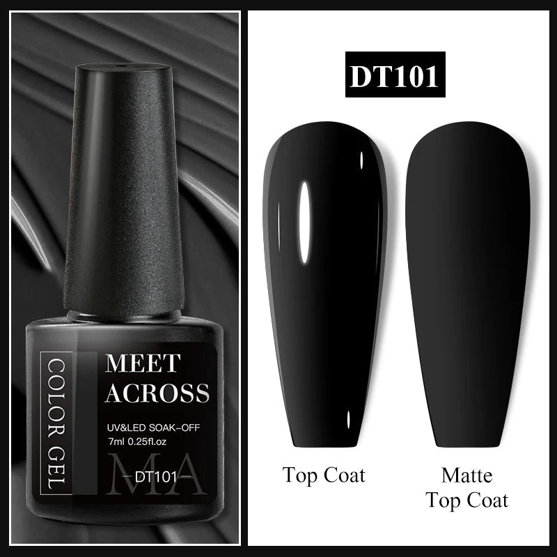 MEET ACROSS 7ml Popular Series Nail Gel Polish 140 Colors Soak Off UV/LED Long Lasting Nail Art Gel Varnish for Manicure N...