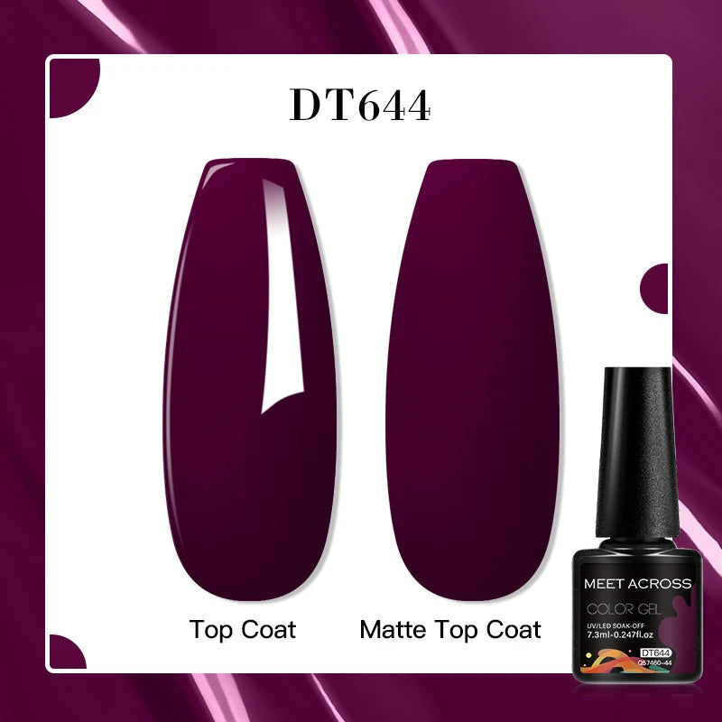 MEET ACROSS 7ml Porcelain White Cat Eye Gel Polish Holographic Glitter Magnetic Galactic Effect Gel Nail Polish Soak Off UV Gel Q57460-44