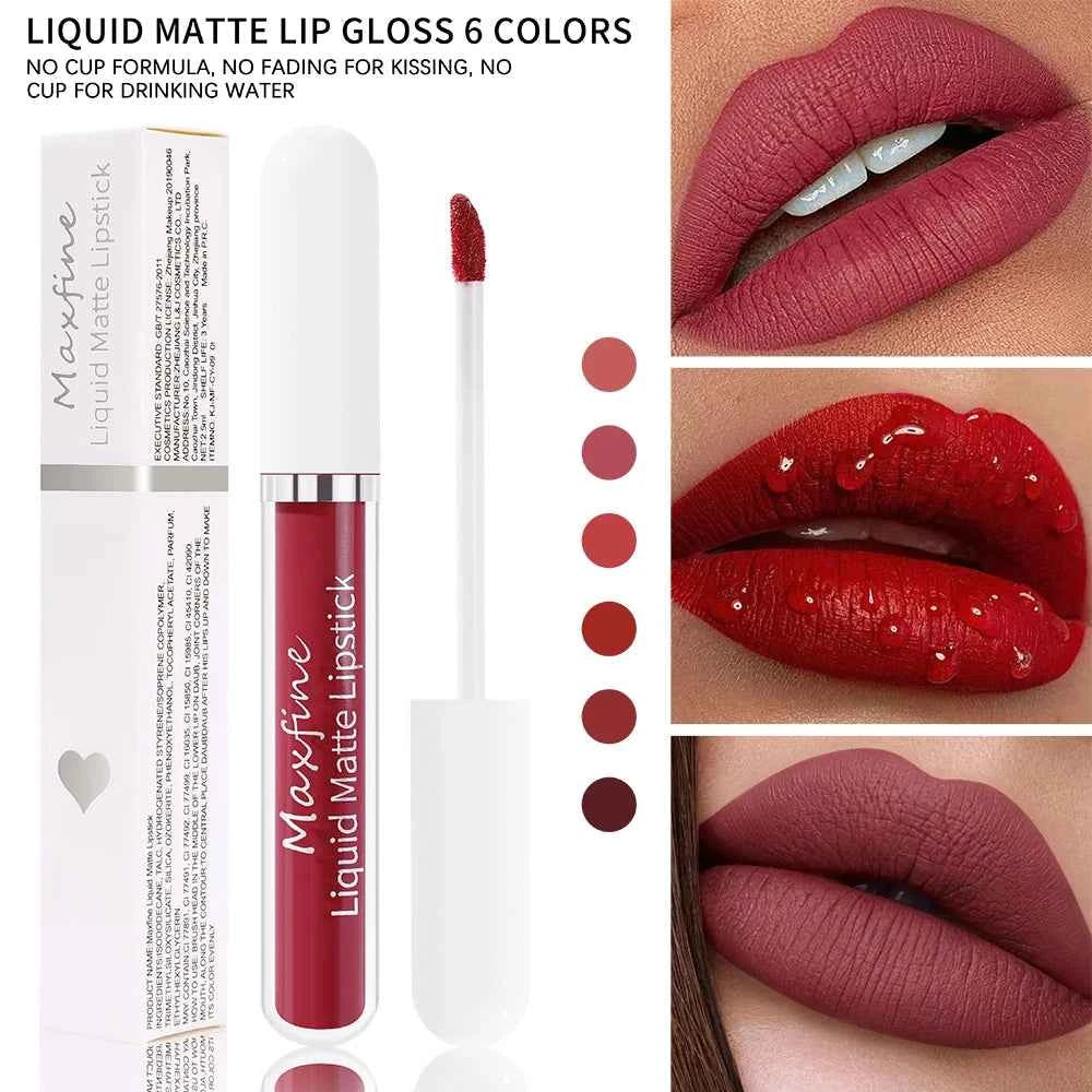 Waterproof Long Lasting Matte Lip Gloss Non Stick Cup Liquid lipstick - 