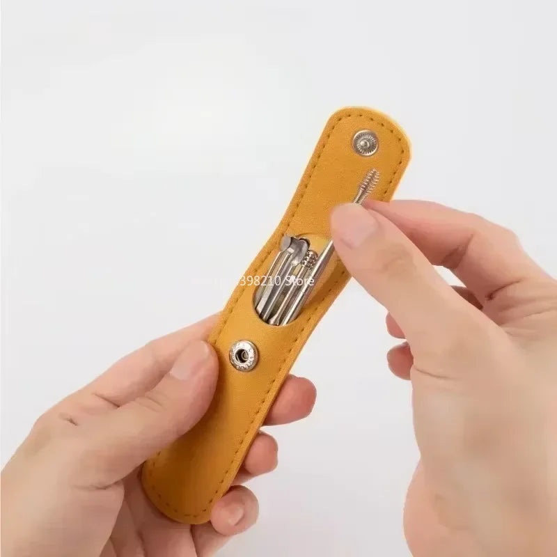 6pcs Stainless Steel Ear Wax Removal Tool Set Spiral Rotating EarPicking Spoon Ear Picker Spoon For Cleaning Collecting Ear Wax - Aurora Glow Avenue