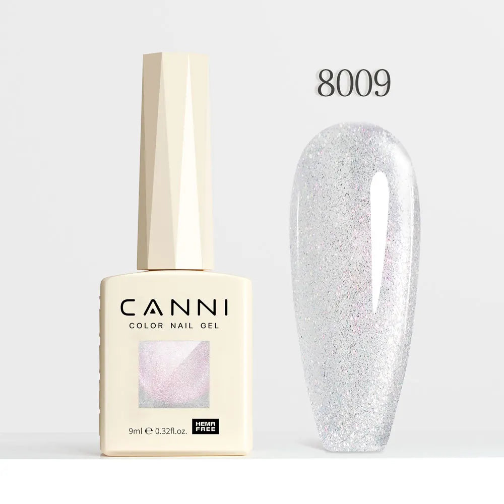 #8013 CANNI Nail Gel Polish Hema Free Super Glossy Glitter Cat Eye Gel Diamond Top Coat Semi Permanent Soak Off UV LED Varnish Aurora Glow Avenue
