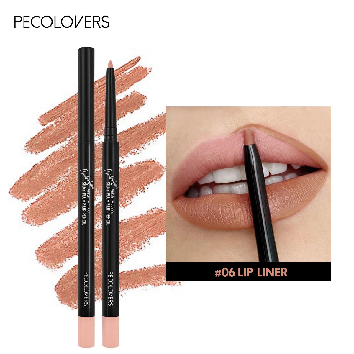 Waterproof Matte Lipliner Pencil Red Contour Tint Lipstick Long Lasting Non-stick Cup Moisturising Lips Makeup 12 Colors 06