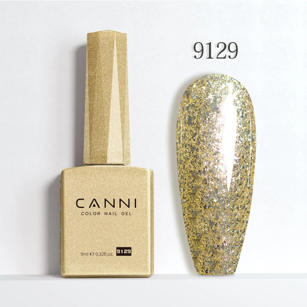#8013 CANNI Nail Gel Polish Hema Free Super Glossy Glitter Cat Eye Gel Diamond Top Coat Semi Permanent Soak Off UV LED Varnish Aurora Glow Avenue