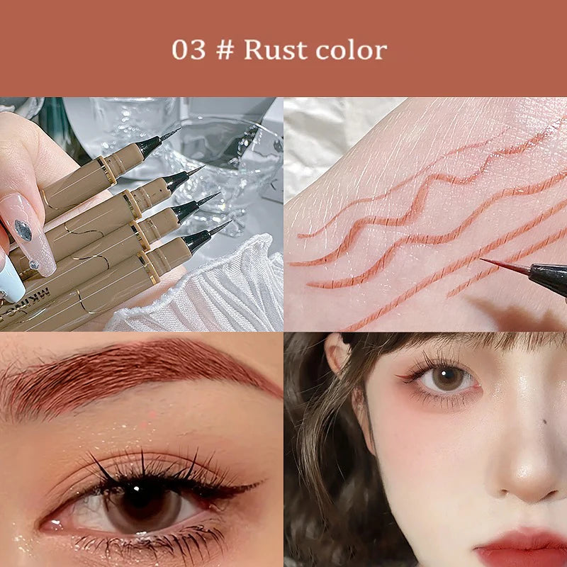 0.008mm Ultra Fine Eyebrow Pen Long Last Smudge Proof Waterproof Sweat-Proof High Pigmented Easy Applying Liquid Eyeliner Pencil Aurora Glow Avenue
