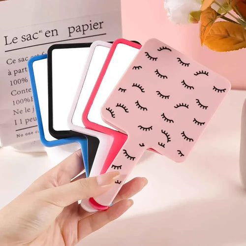 1 Pc Eyelash Extension Handheld Mirror With Lashes Painting Square 9x9cm Plastic High Definition Makeup Tools Salon Accessories