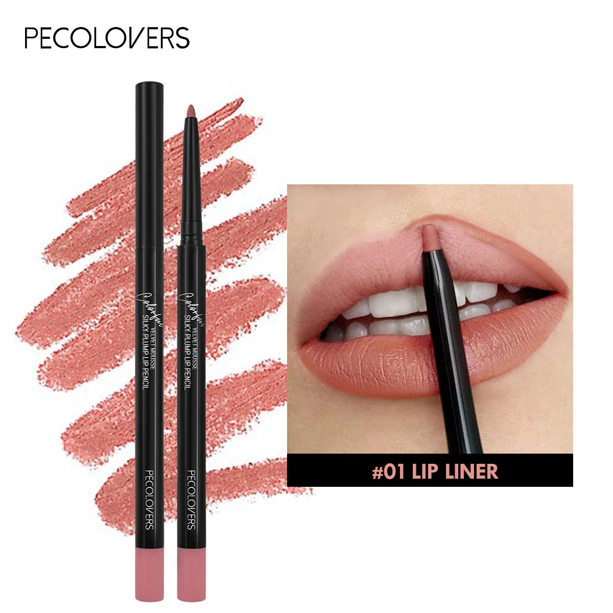 Waterproof Matte Lipliner Pencil Red Contour Tint Lipstick Long Lasting Non-stick Cup Moisturising Lips Makeup 12 Colors 01