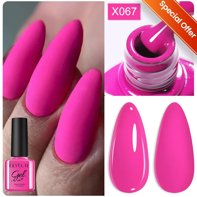 LILYCUTE 7ml Shiny Glitter Nail Gel Polish Pearl Shell Sparkling White UV LED Varnishes Soak Off Gel Manicure Decoration 6...