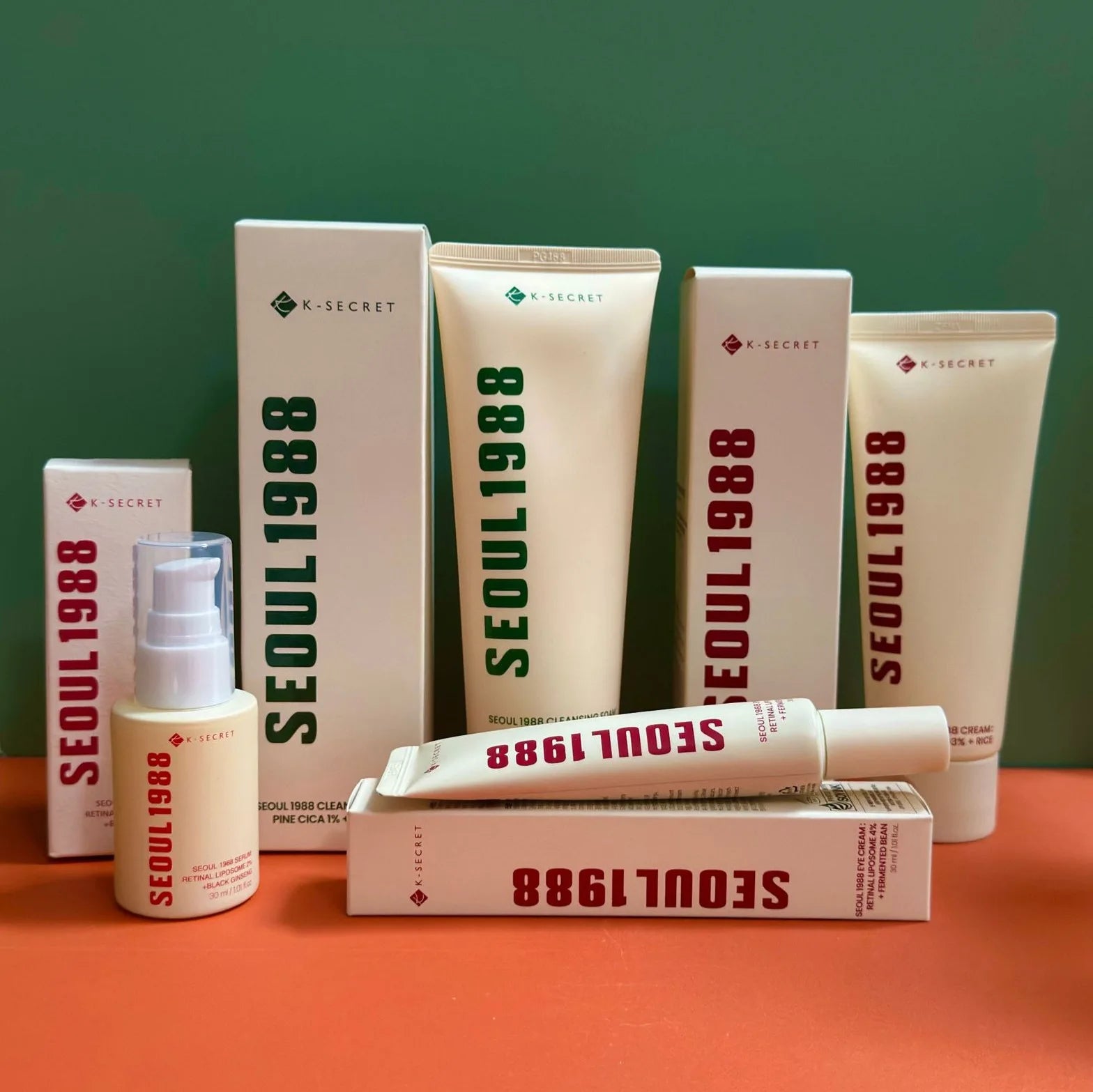 Seoul 1988 Anti-Aging Trio: 4% Retinal Eye Cream + 2% Retinal Serum w/ Black Ginseng for Wrinkles & Brightening,Korean Skincare