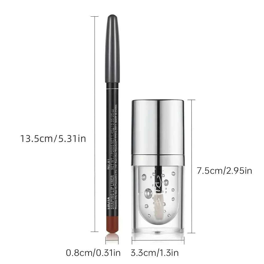 Silky Smooth Lip Liner & Nourishing Lip Oil Set - Create Versatile Stunning Looks with Long-Lasting Hydration