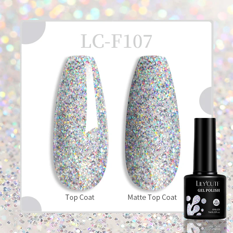 LILYCUTE 129 Colors 7ML Nail Gel Polish Nail Supplies Vernis Semi Permanent Nail Art Manicure Soak Off LED UV Gel Nail Var...