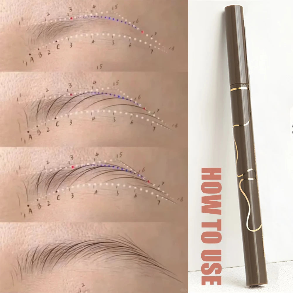 0.008mm Ultra Fine Eyebrow Pen Long Last Smudge Proof Waterproof Sweat-Proof High Pigmented Easy Applying Liquid Eyeliner Pencil Aurora Glow Avenue