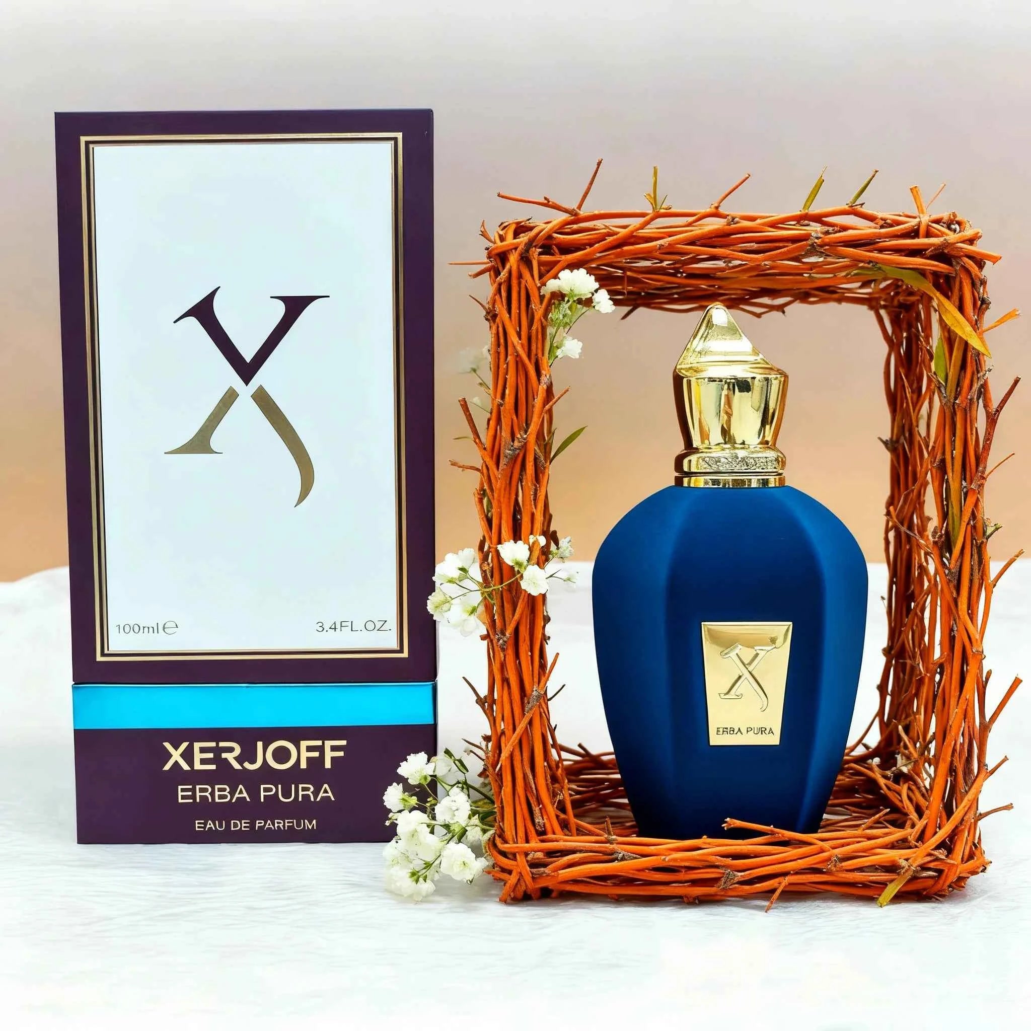 XERJOFF ERBA PURA | Luxury blue green bottle perfume spray, delicate flower fragrance, lasting fragrance, men's and women'...