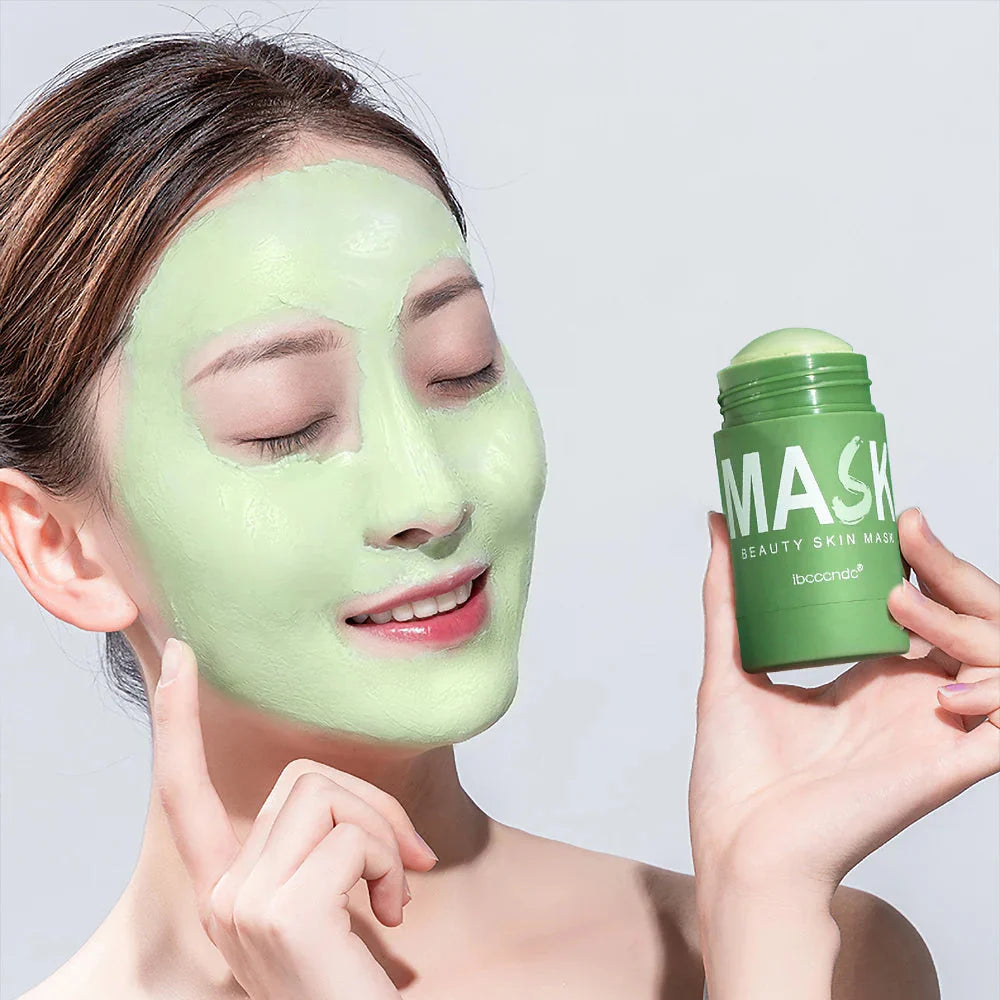 Face Clean Mask Green Tea Cleansing Stick Mask Shrink pores Deep Blackhead Remover facial Cleansing Moisturizing Mask 40g Aurora Glow Avenue