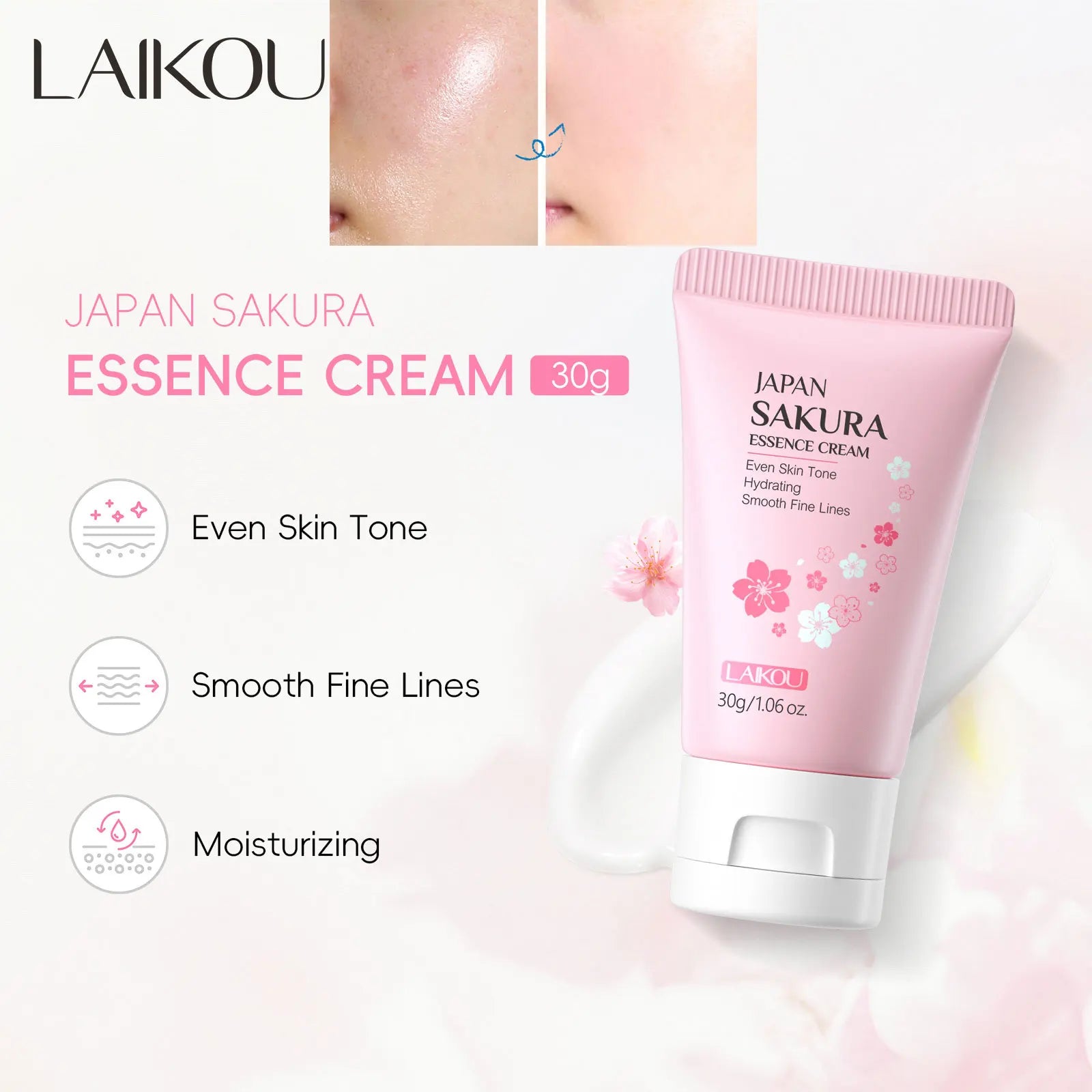Sakura Whitening Face Cream Wrinkle Remover Serum Anti-Aging Fade Fine Lines Lift Firming Essence Brighten Skin Care