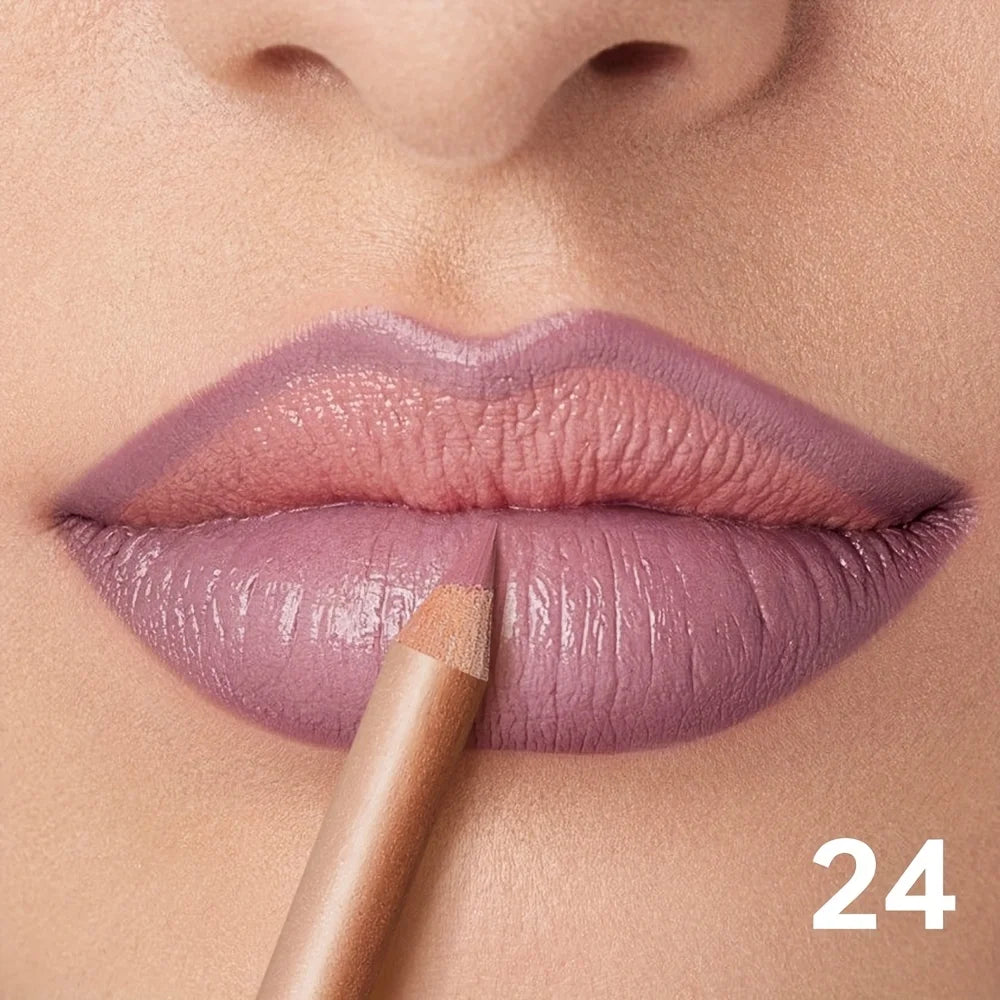 Matte Nude Lip Liner Pigmentation Long-Lasting Waterproof /Pencil Formula, Lip Pencil for Precise Lip Line, Lip Glossy Eff...