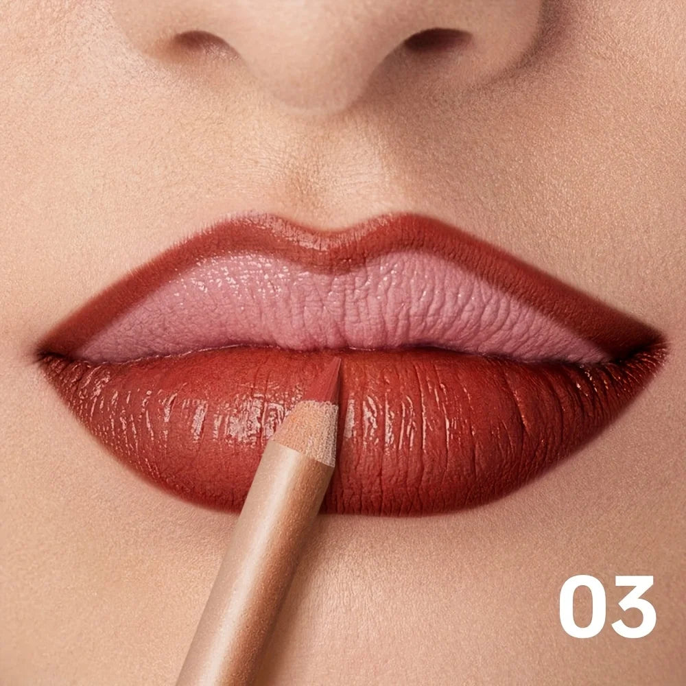 Matte Nude Lip Liner Pigmentation Long-Lasting Waterproof /Pencil Formula, Lip Pencil for Precise Lip Line, Lip Glossy Eff...