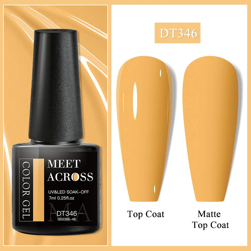 MEET ACROSS 7ml Popular Series Nail Gel Polish 140 Colors Soak Off UV/LED Long Lasting Nail Art Gel Varnish for Manicure N...