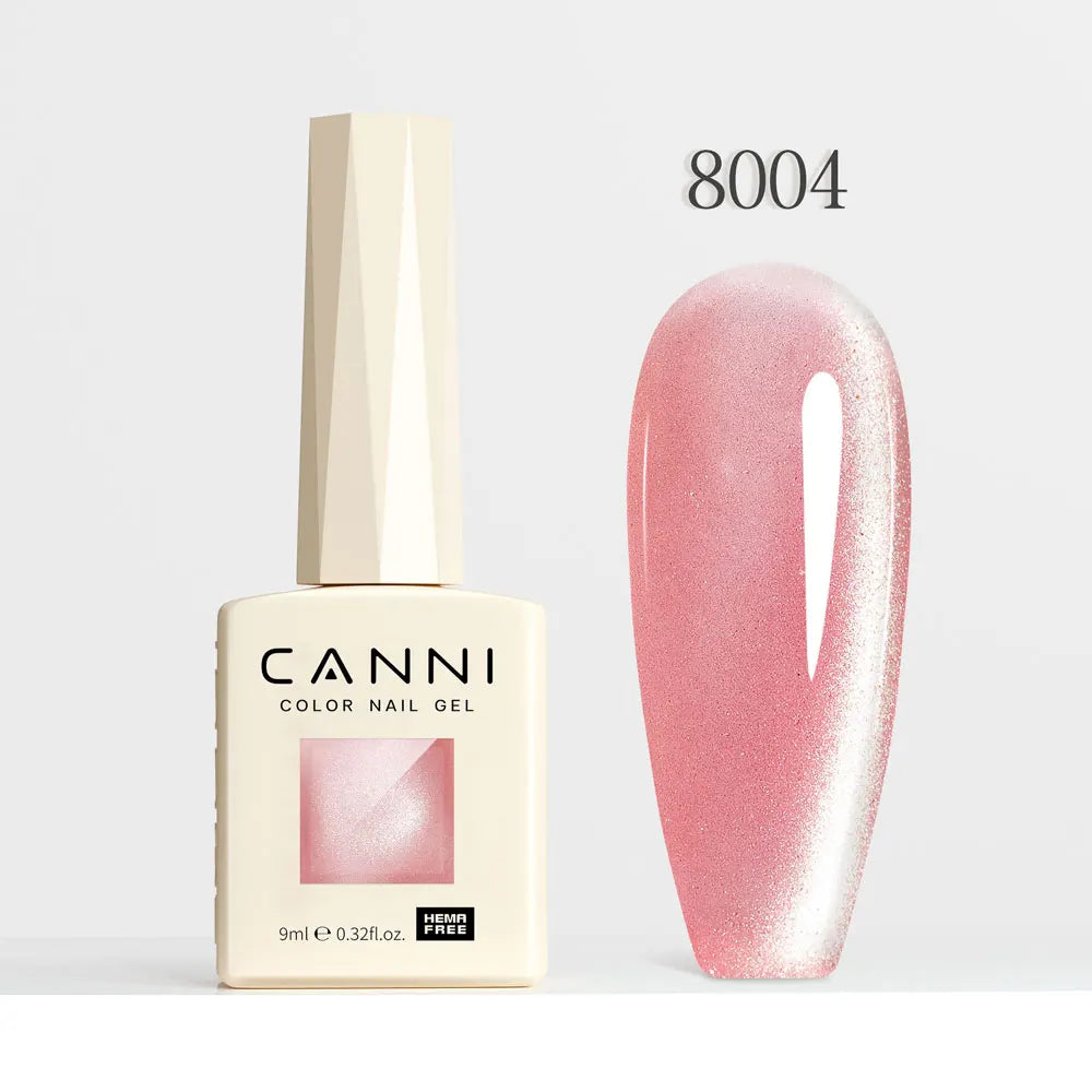 #8013 CANNI Nail Gel Polish Hema Free Super Glossy Glitter Cat Eye Gel Diamond Top Coat Semi Permanent Soak Off UV LED Varnish Aurora Glow Avenue