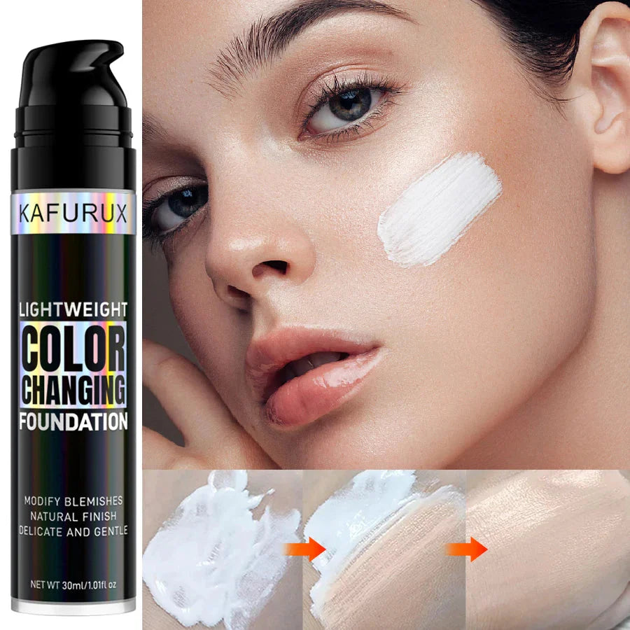 1PC Magic Color Changing Foundation Liquid Soft Matte Long Lasting Hydrating Makeup Base Cream for All Different Skin Tone...