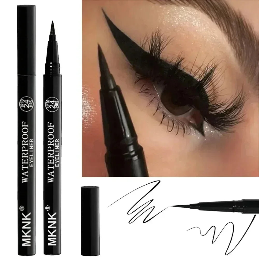 1/2 PCS Black Quick-Dry Eyeliner Pencil - 24H Lasting Smooth Matte Waterproof Anti-Smudge Liquid Eyeliner Makeup for Eyes Aurora Glow Avenue