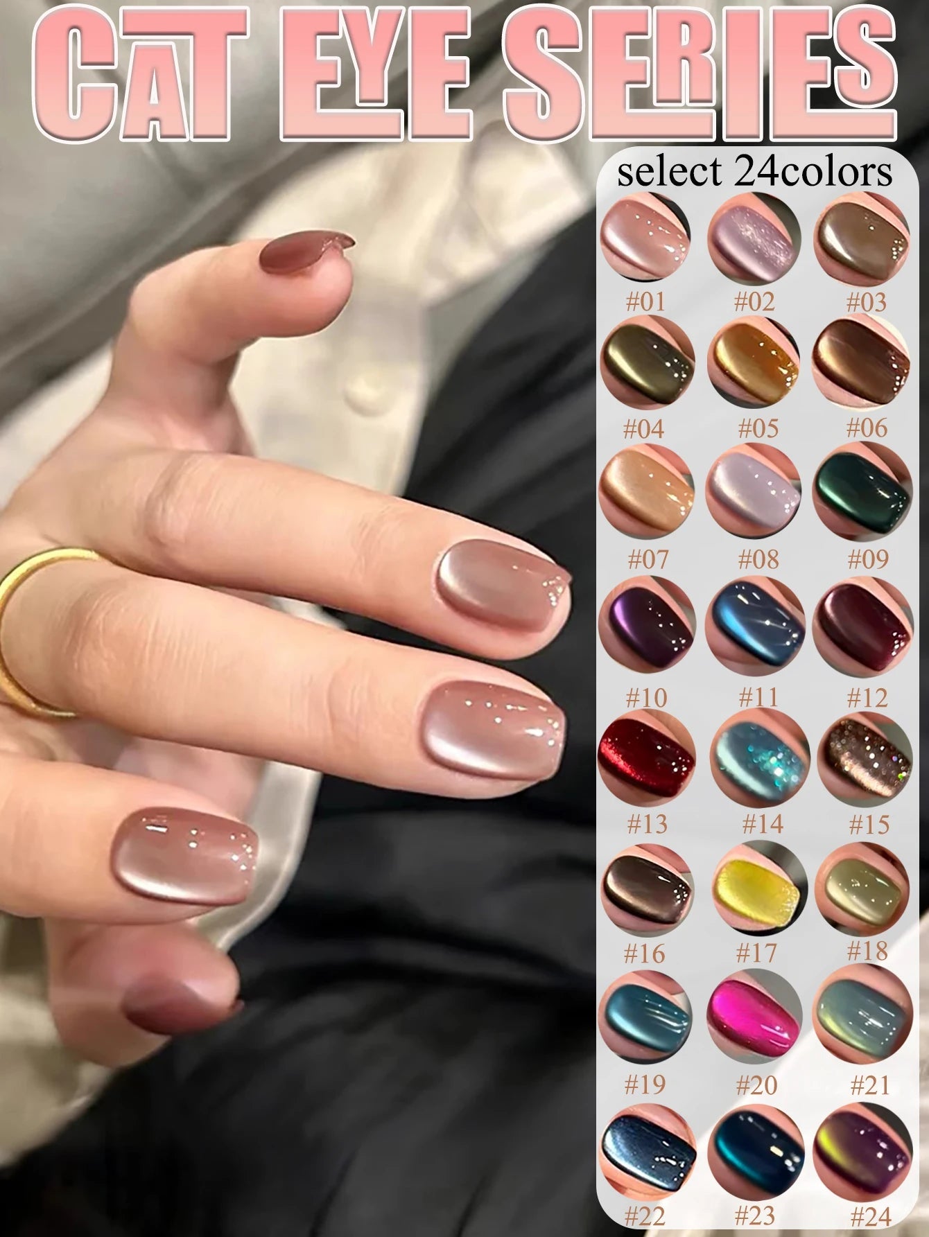 1-24pcs WS White Silver Cat Eye Magnetic Gel Nail Polish Ultra Shine Soak Off UV Gel Mirror Glass Cat Magnet Gel Varnish X...