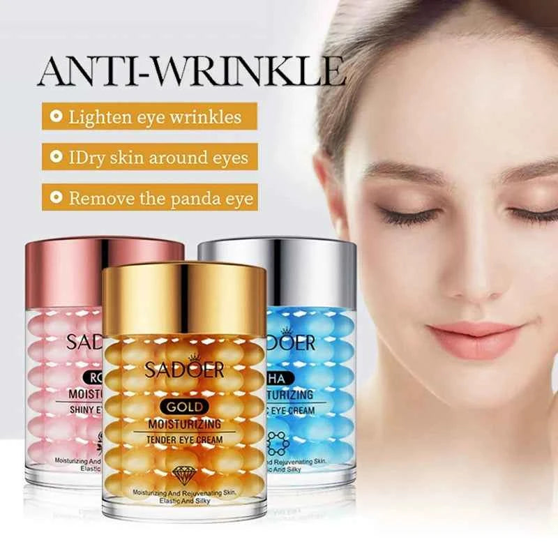 SADOER Hyaluronic Acid 24K Golden Sakura Eye Cream Anti Dark Circles Anti Wrinkles Moisturizing Anti-aging Creams Eyes Ski...