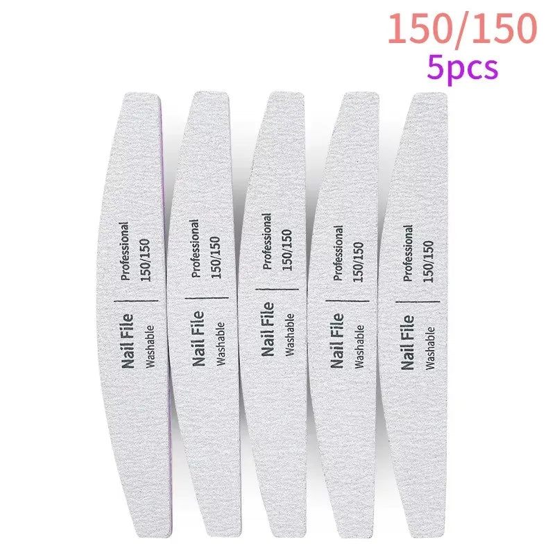 Nail File 100 to 180 Professional Tools Emery for Manicure Lime 240 Sandpaper Gel Polishing Files for Nails Buffers Set Polisher 150Grit 5pcs CN