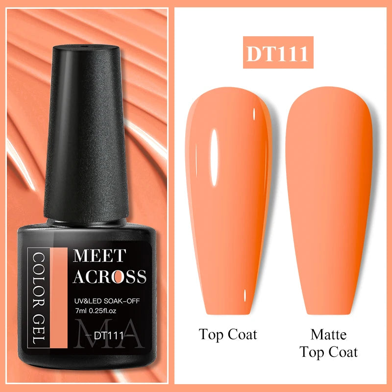MEET ACROSS 7ml Popular Series Nail Gel Polish 140 Colors Soak Off UV/LED Long Lasting Nail Art Gel Varnish for Manicure N...