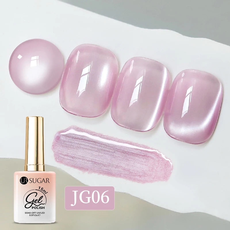 UR SUGAR 15ml Water Light Cat Magnetic Gel Nail Polish Champagne Semi Permanent Soak Off UV Gel Crystal Varnis Nail Art Manicure JG06