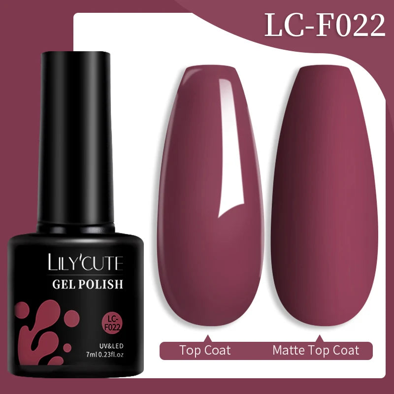 LILYCUTE 7ML Colorful Gel Nail Polish 129 Colors Long Lasting For Manicure Semi Permanent Base Top Coat Nail Art UV Gel Va...