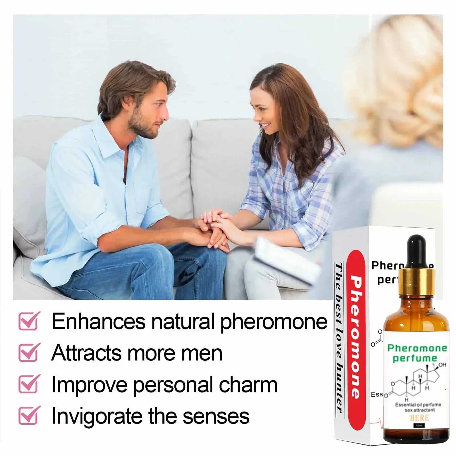 Pheromone men's perfume attract women cologne fragrance lasting romantic Sex date flirting portable perfume essential oil ...