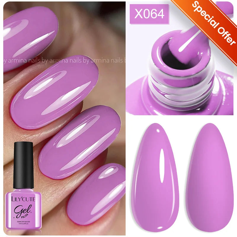 LILYCUTE 7ml Shiny Glitter Nail Gel Polish Pearl Shell Sparkling White UV LED Varnishes Soak Off Gel Manicure Decoration 5...