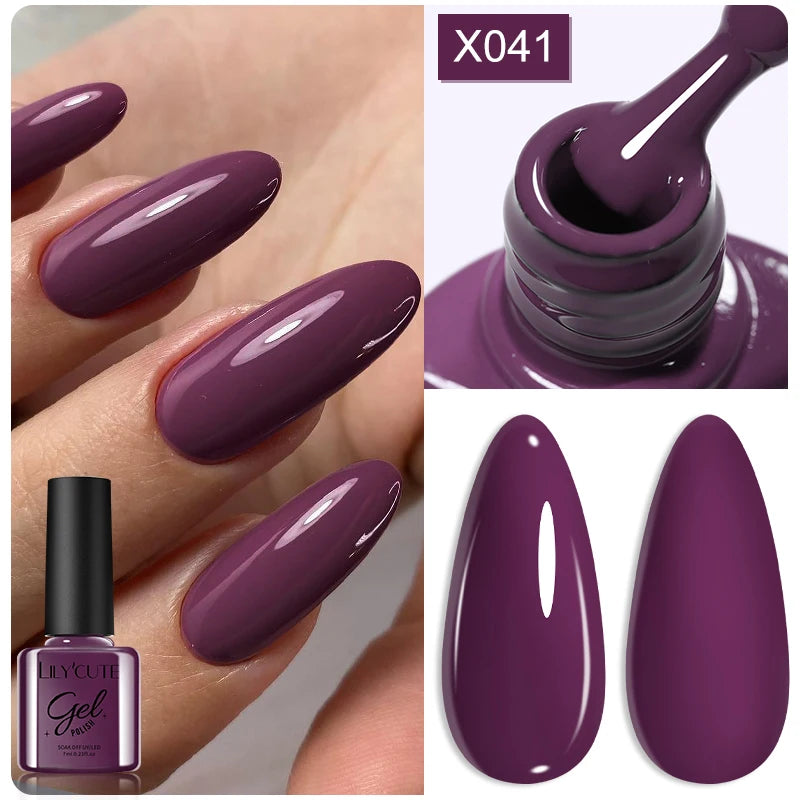 LILYCUTE 7ml Shiny Glitter Nail Gel Polish Pearl Shell Sparkling White UV LED Varnishes Soak Off Gel Manicure Decoration C...