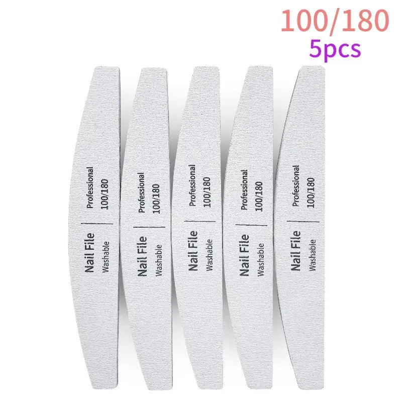 Nail File 100 to 180 Professional Tools Emery for Manicure Lime 240 Sandpaper Gel Polishing Files for Nails Buffers Set Po...