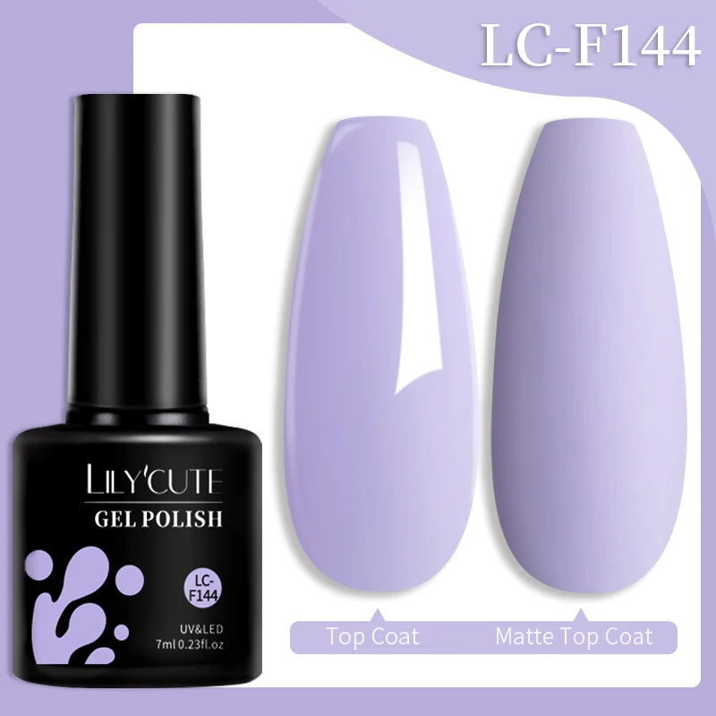 LILYCUTE 7ML Colorful Gel Nail Polish 129 Colors Long Lasting For Manicure Semi Permanent Base Top Coat Nail Art UV Gel Va...