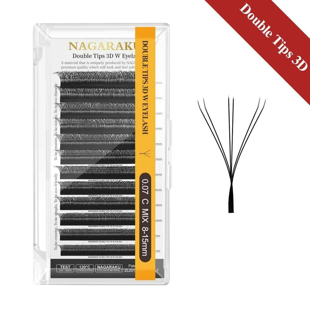 NAGARAKU Automatic Flowering W Shape Bloom 3D 4D 5D 6D 7D 8D Premade Fans Speed Eyelash Extensions Natural Soft Light Full...
