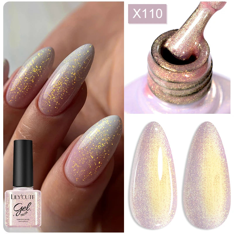 LILYCUTE 5ML Metallic Painting Liner Gel Nail Polish Super Bright Gold Silver Mirror Drawing Gel Semi Permanent Line Frenc...