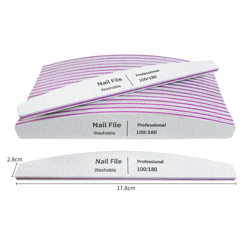 Nail File 100 to 180 Professional Tools Emery for Manicure Lime 240 Sandpaper Gel Polishing Files for Nails Buffers Set Po...