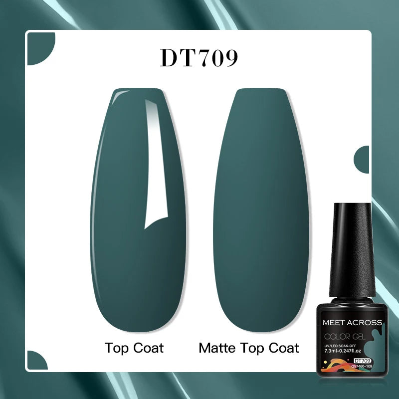 MEET ACROSS 7ml Porcelain White Cat Eye Gel Polish Holographic Glitter Magnetic Galactic Effect Gel Nail Polish Soak Off UV Gel Q57460-109