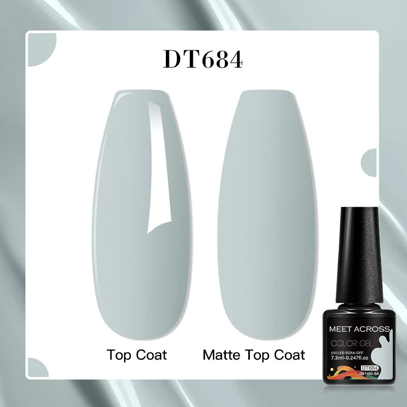 MEET ACROSS 7ml Porcelain White Cat Eye Gel Polish Holographic Glitter Magnetic Galactic Effect Gel Nail Polish Soak Off UV Gel Q57460-84
